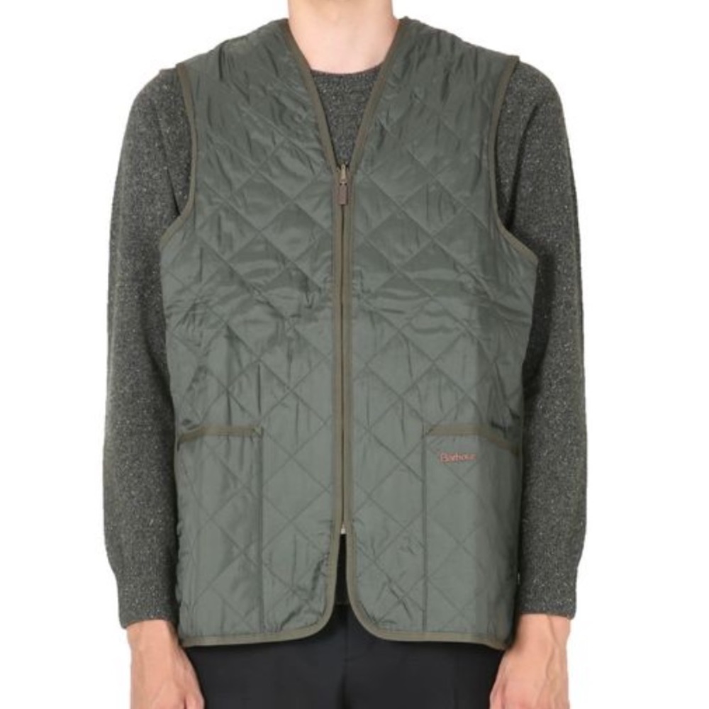 Barbour Men’s Gray Green Vest Zip Front Fully Lined Front Pockets Size XL